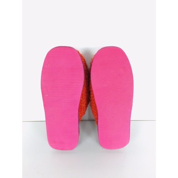 Red Knit Crochet Closed Toe Vintage Y2K 90s Platform Slippers Size 8 - Picture 11 of 11